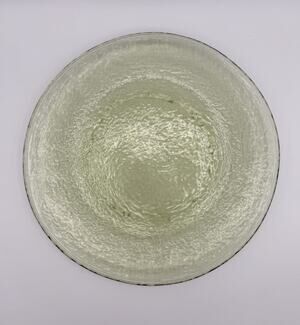 Fire and Light OLIVE Green Dinner Plate 11" Textured Recycled Glass